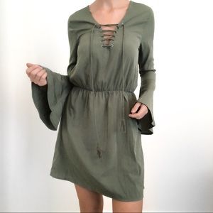Trumpet Sleeve Dress